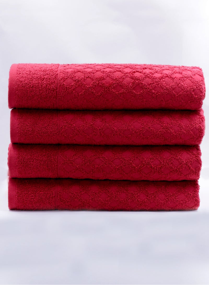 Diamond Jacquard 70 x 132cm 100% Cotton Bath Towel Pack, Premium Quality Towel