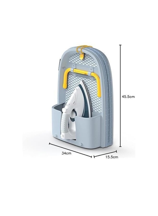 Foldable Table Top Ironing Board with Iron Holder, Grey & White, 45.5 x 34 x 15.5 cm