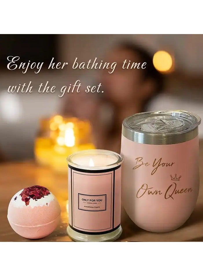 Gifts Basket for Women - Birthday Gifts for Women, Relaxing Spa Gift Basket Set, Unique Gift Ideas for Women, Gifts for Mom Sister Best Friend Wife, Coworker Teacher Nurse Gifts for Women Combined Materials Pink