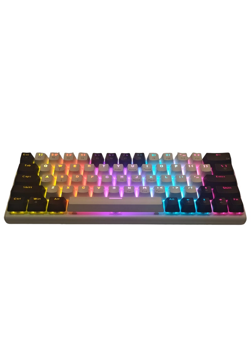 63key Detachable Type-C wired plug-in game mechanical 60% keyboard e-sports computer game RGB mixed light white and black