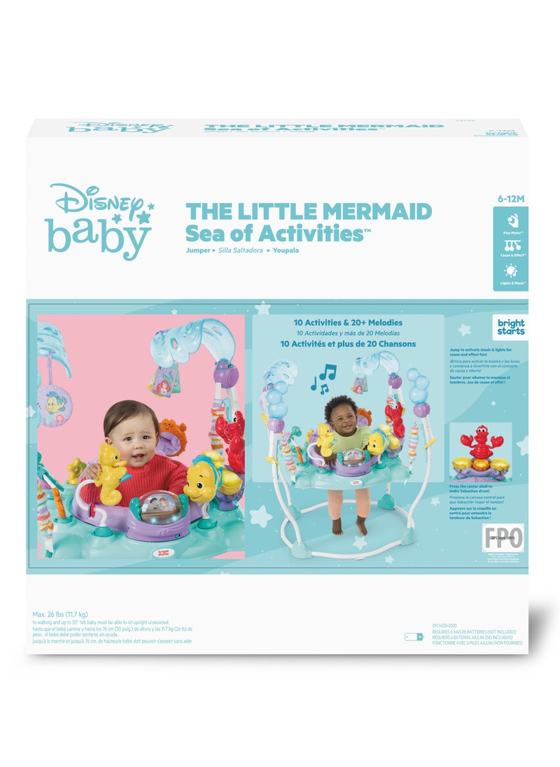 Disney The Little Mermaid Sea Of Activities Baby Activity Jumper With Interactive Toys, Lights And Music, 6 - 12 Months, Blue