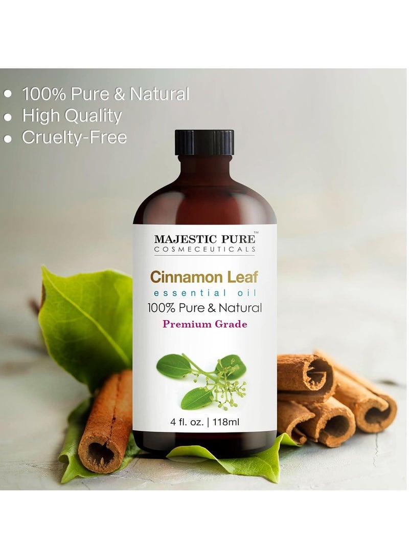 Cinnamon Essential Oil - 118 ml| 100% Pure and Natural | Premium Grade Essential Oils for Aromatherapy, Diffusers, Skin, Massage and Humidifiers |