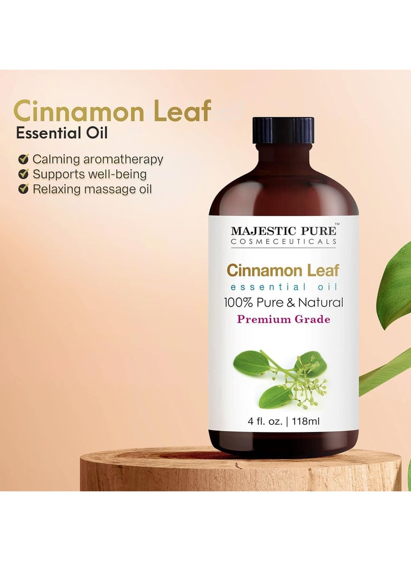 Cinnamon Essential Oil - 118 ml| 100% Pure and Natural | Premium Grade Essential Oils for Aromatherapy, Diffusers, Skin, Massage and Humidifiers |