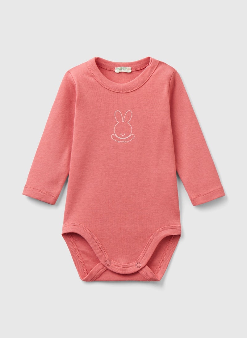 Long sleeve bodysuit in organic cotton