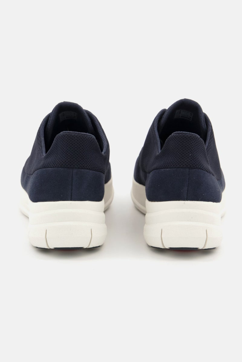 Women Lace Up Suede Sneaker, Navy Blue