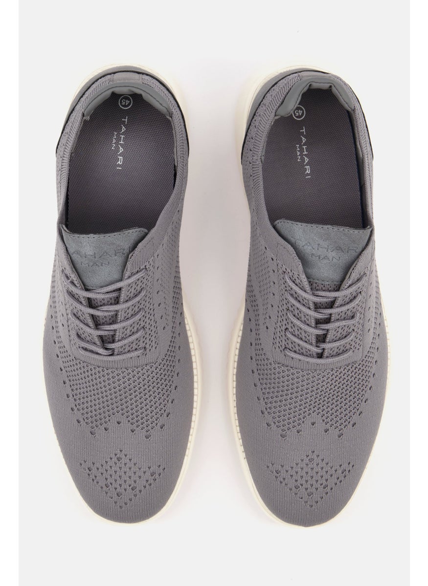 Men Lace Up Casual Shoes, Grey