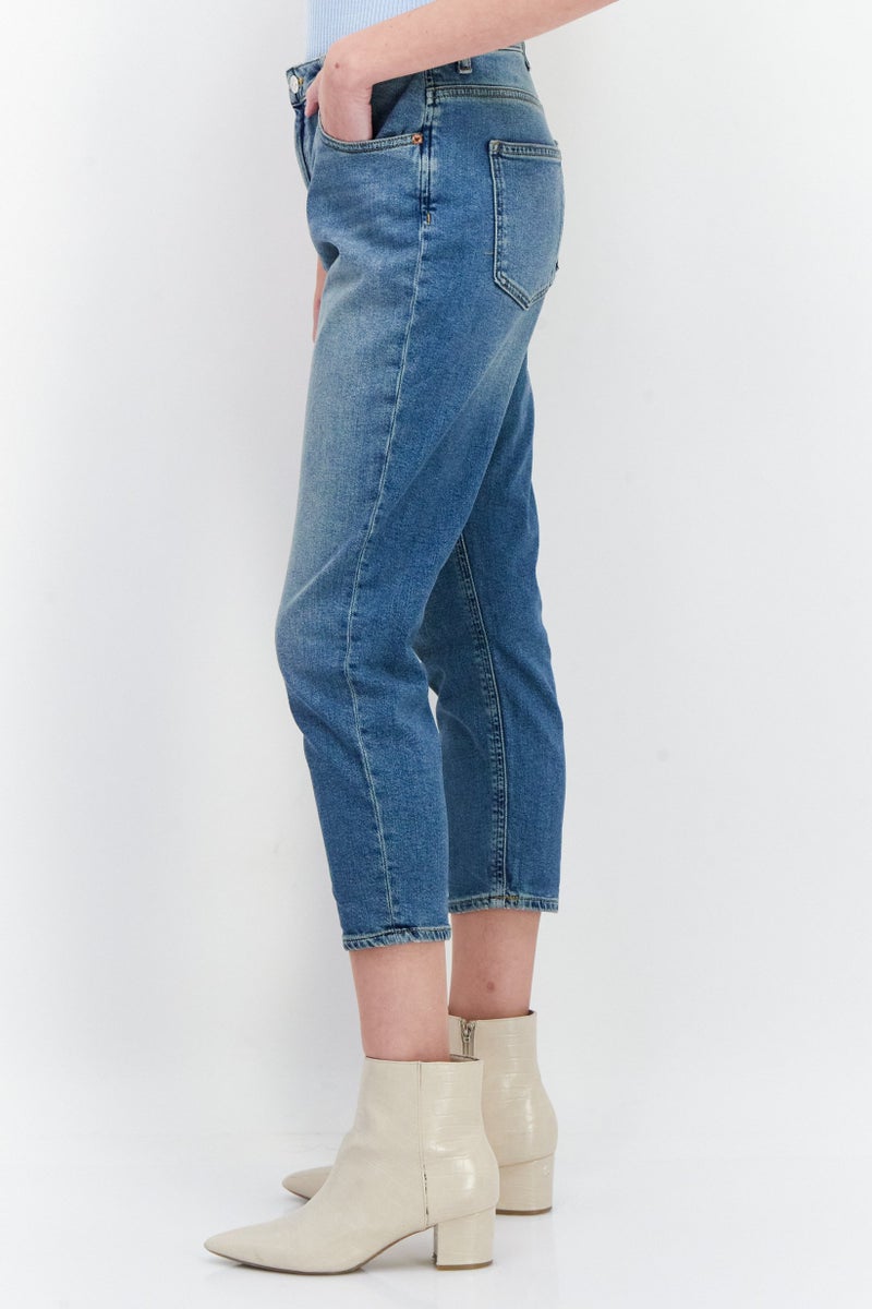 Women Petite Fit Washed Stretchable Jeans, Blue