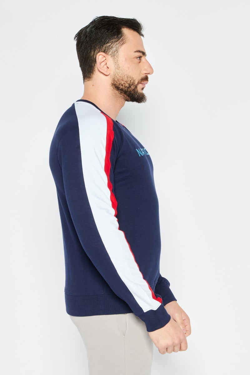 Men Sportswear Fit Outdoor Long Sleeve Sweatshirt, Navy