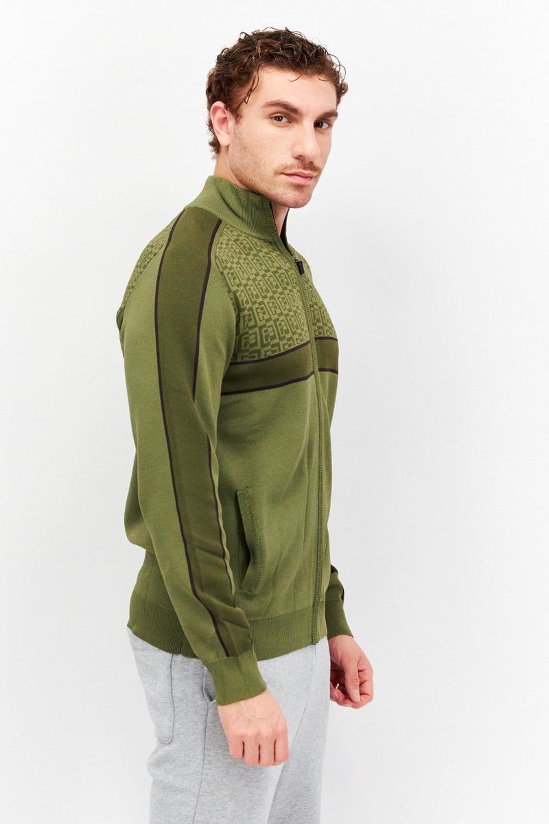 Men Sportswear Fit Long Sleeves Outdoor Sweatshirt, Olive