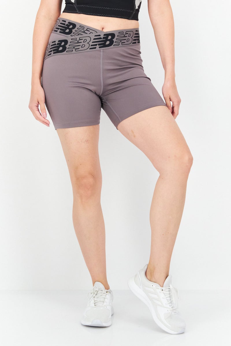 Women Sportswear Fit Training Legging Short, Taupe