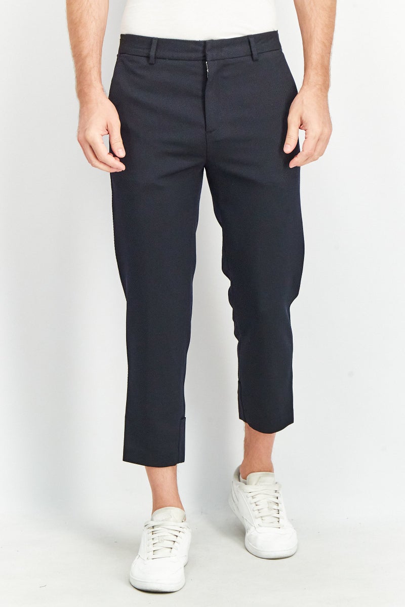 Men Houston Fit Textured Trouser Pants, Navy Blue