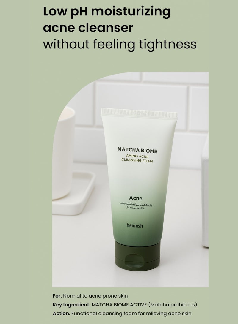 Heimish Matcha Biome Cleansing Duo: Biome Cleansing Oil & Amino Acne Cleansing Foam 150ml Each & Face Scrubber