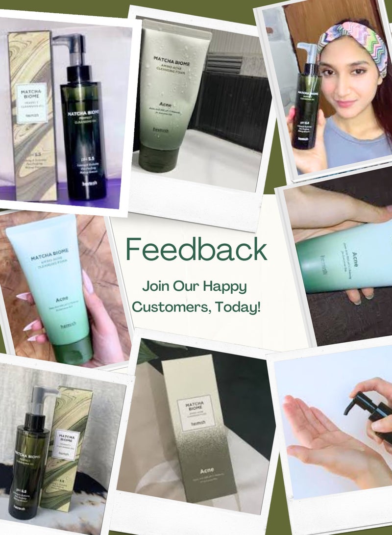 Heimish Matcha Biome Cleansing Duo: Biome Cleansing Oil & Amino Acne Cleansing Foam 150ml Each & Face Scrubber