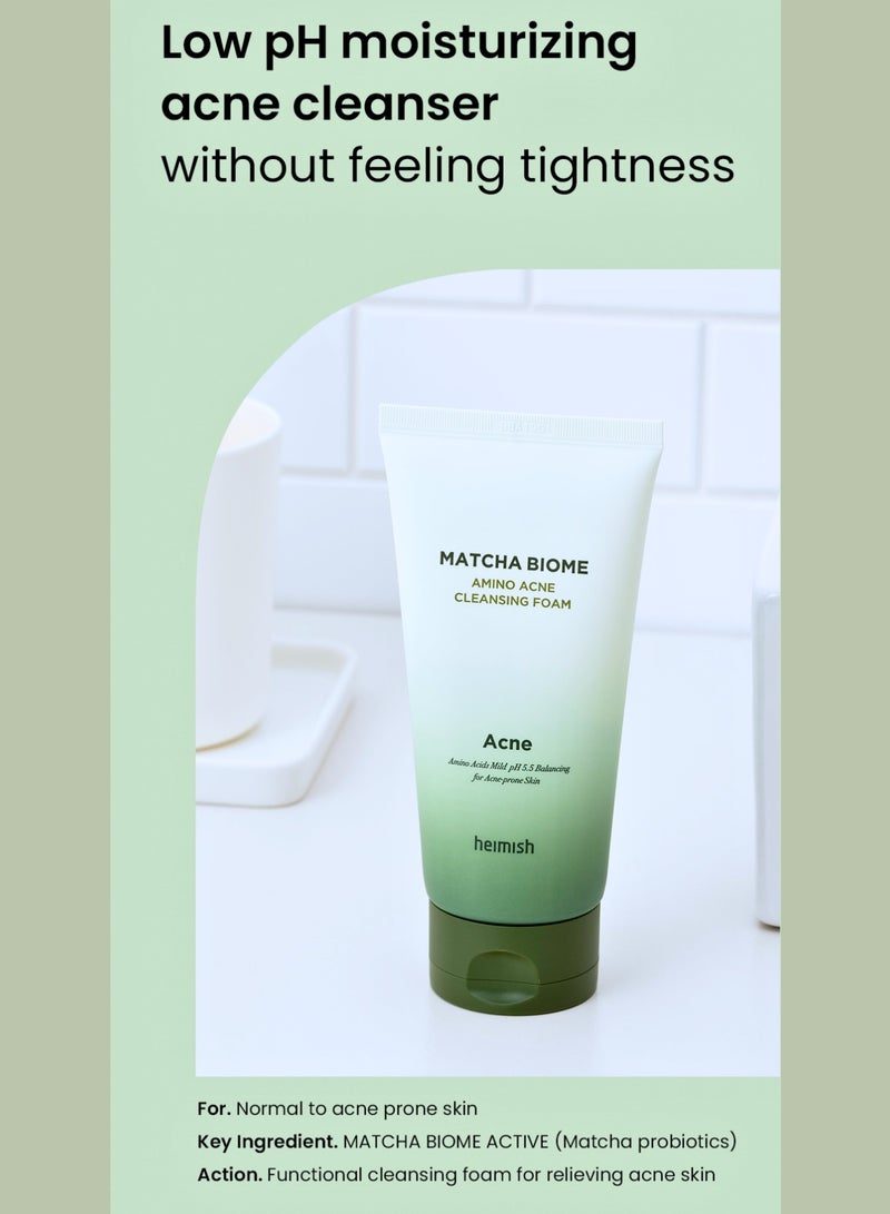 Heimish Matcha Biome Complete Skincare Set: Cleansing Oil, Acne Cleansing Foam, Hydrating Toner, Intensive Repair Cream & Face Scrubber