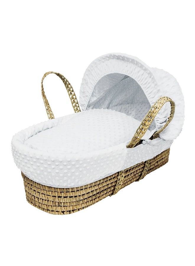 Dimple Palm Moses Basket - White