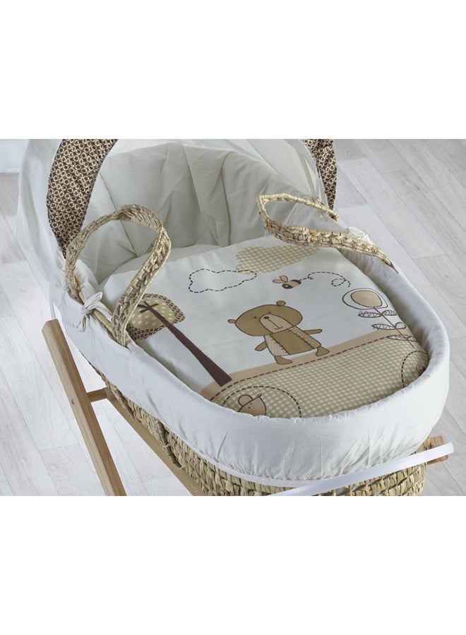 Tiny Ted Palm Moses Basket With Folding Stand