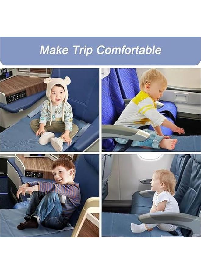 Airplane Bed for Toddler, Portable Airplane Seat Child Extender Bed Travel Aircraft for Leg Rest Kids Lying Down Baby Travel Essentials Flight Sleep(Blue)