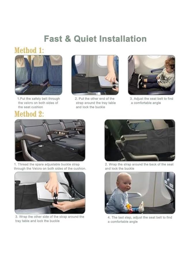 Airplane Bed for Toddler, Portable Airplane Seat Child Extender Bed Travel Aircraft for Leg Rest Kids Lying Down Baby Travel Essentials Flight Sleep(Blue)