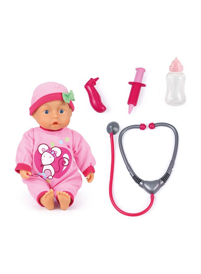 Bayer 33cm Doctor Set Doll with 24 Baby Sounds