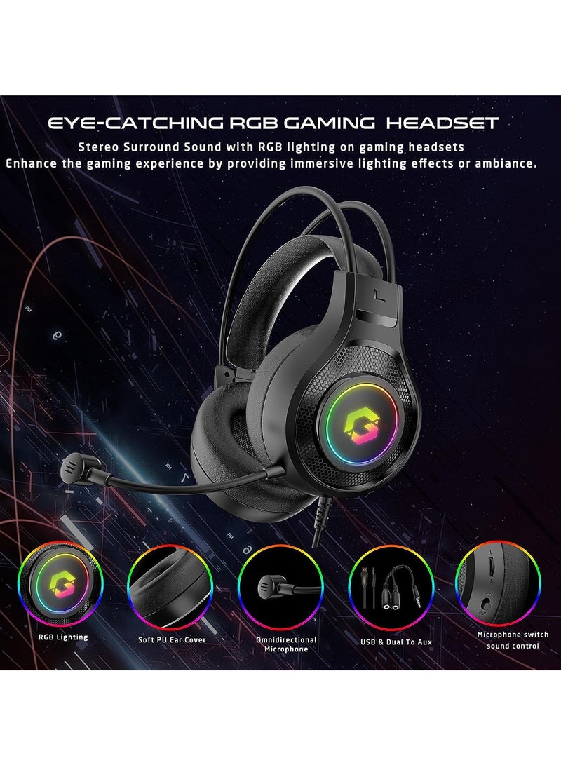 GAMEON VIPER X All In One Gaming Bundle Mechanical Keyboard Headset Mouse and Mousepad RGB Backlit USB Connectivity for PC Gamers Multicolour