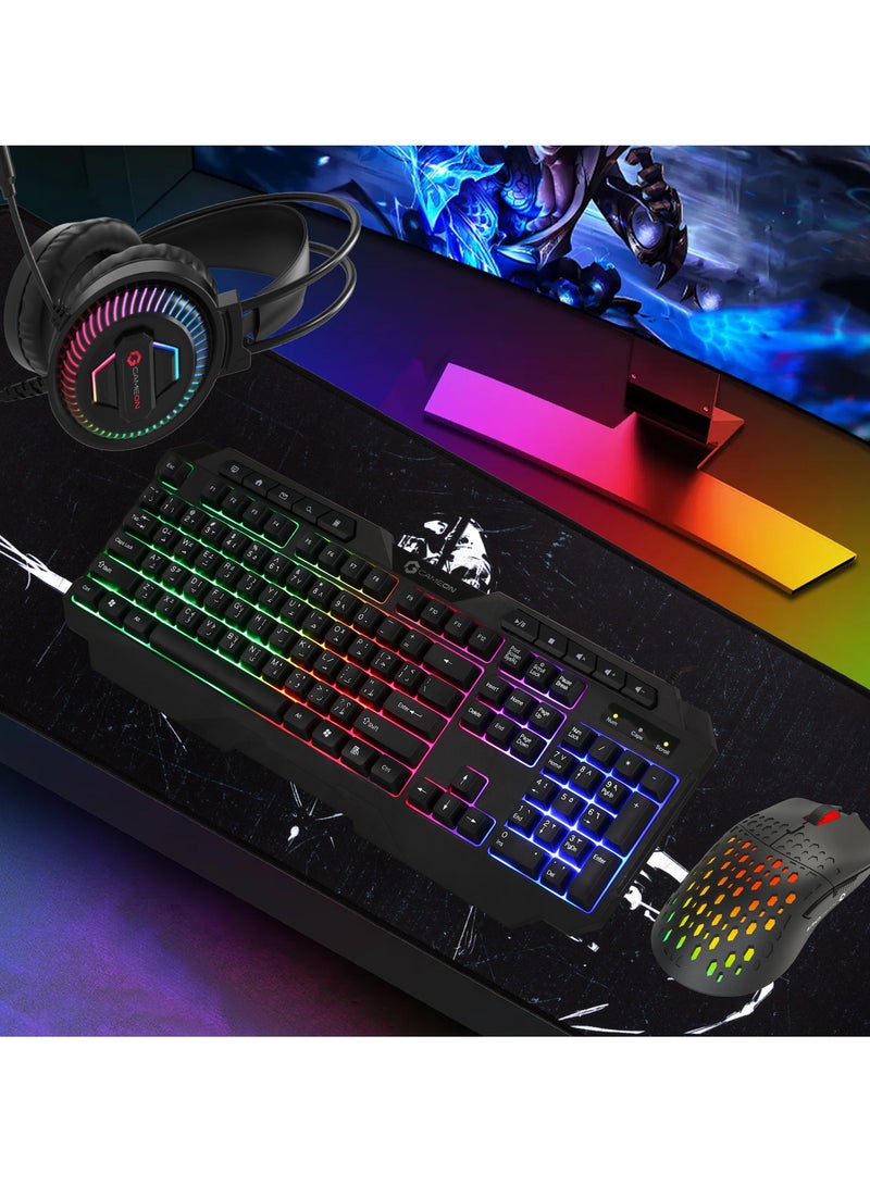 CYPHER XL All In One Gaming Bundle Keyboard Headset Mouse And Mousepad RGB Backlit USB Connectivity For Gamers Black