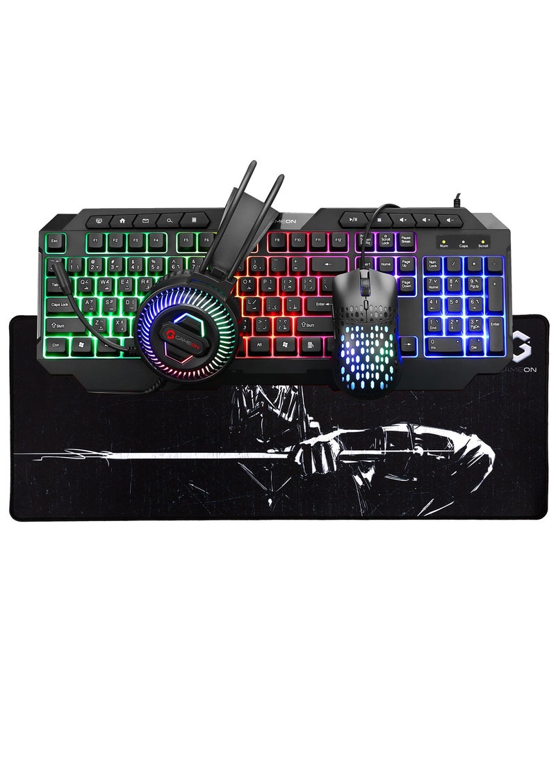 CYPHER XL All In One Gaming Bundle Keyboard Headset Mouse And Mousepad RGB Backlit USB Connectivity For Gamers Black