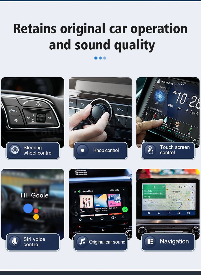 CarlinKit A2A Wireless Android Auto Dongle Wireless adapter Google assistant Map For 98% Cari With Wireless Android Auto 5.8Ghz WiFi Quick Automatic connection For Ford Kia Hyundai Toyota Kia video