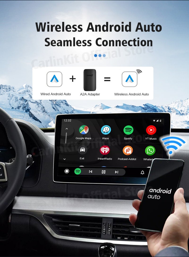 CarlinKit A2A Wireless Android Auto Dongle Wireless adapter Google assistant Map For 98% Cari With Wireless Android Auto 5.8Ghz WiFi Quick Automatic connection For Ford Kia Hyundai Toyota Kia video