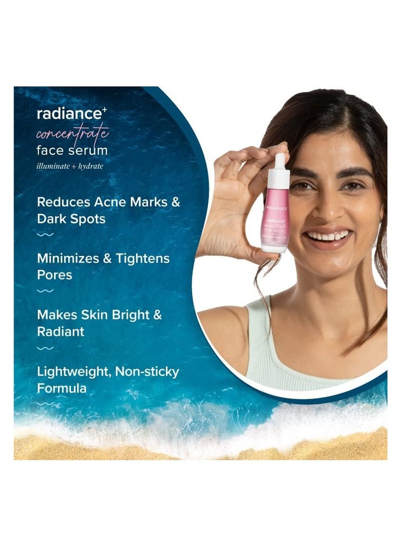 Aqualogica Radiance+ Concentrate Niacinamide Face Serum with Watermelon for Men and Women Radiant Look -For Glowing, Oily and Dry Skin -30ml