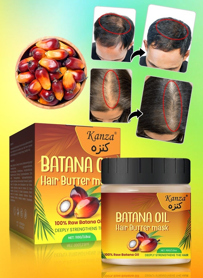 110g Batana Oil Hair Butter Mask Natural 100% Raw Batana Oil Hair Mask Deeply Strengthens Hair Moisturizes and Protect from Dryness Prevent Breakage Nourishing Hair Treatment Mask