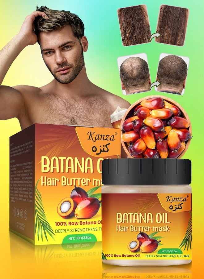 110g Batana Oil Hair Butter Mask Natural 100% Raw Batana Oil Hair Mask Deeply Strengthens Hair Moisturizes and Protect from Dryness Prevent Breakage Nourishing Hair Treatment Mask