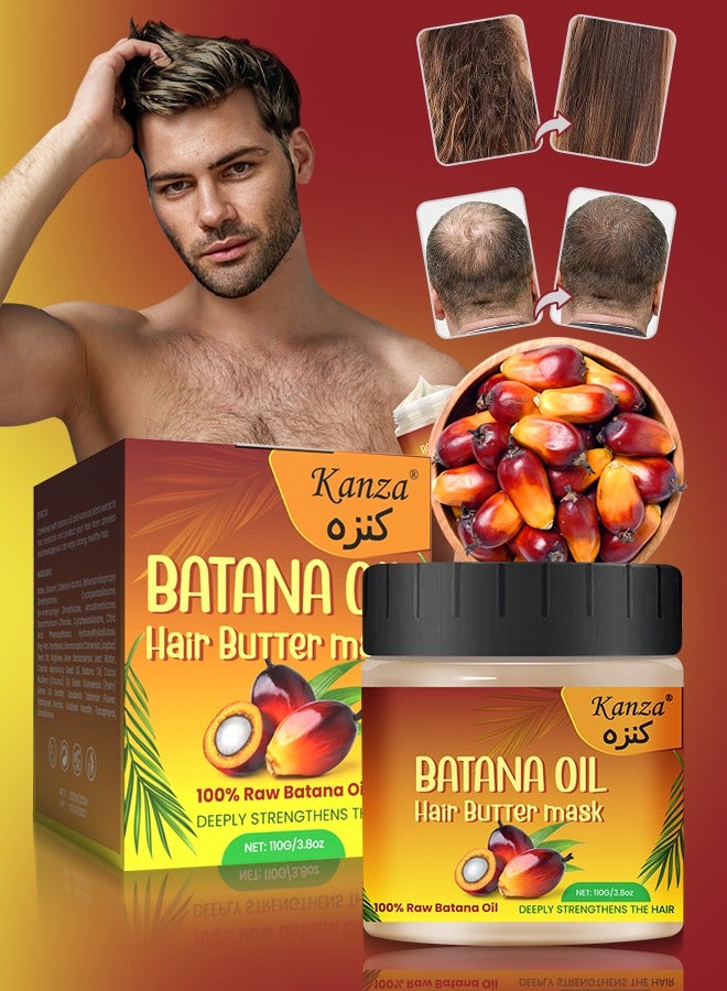 110g Batana Oil Hair Butter Mask Natural 100% Raw Batana Oil Hair Mask Deeply Strengthens Hair Moisturizes and Protect from Dryness Prevent Breakage Nourishing Hair Treatment Mask