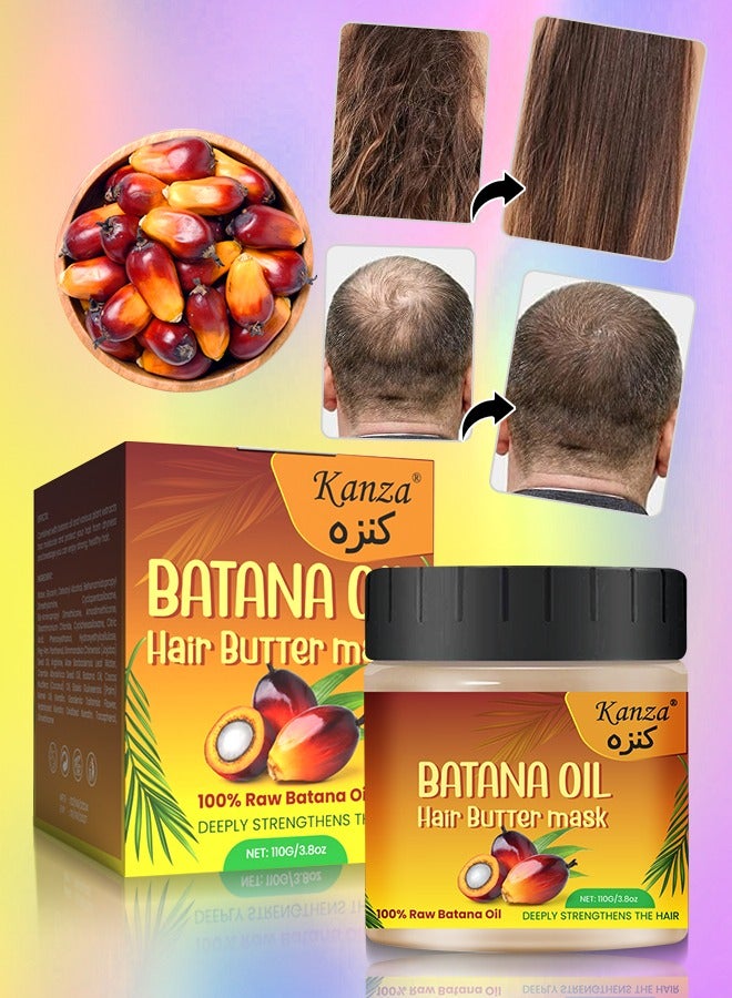 110g Batana Oil Hair Butter Mask Natural 100% Raw Batana Oil Hair Mask Deeply Strengthens Hair Moisturizes and Protect from Dryness Prevent Breakage Nourishing Hair Treatment Mask