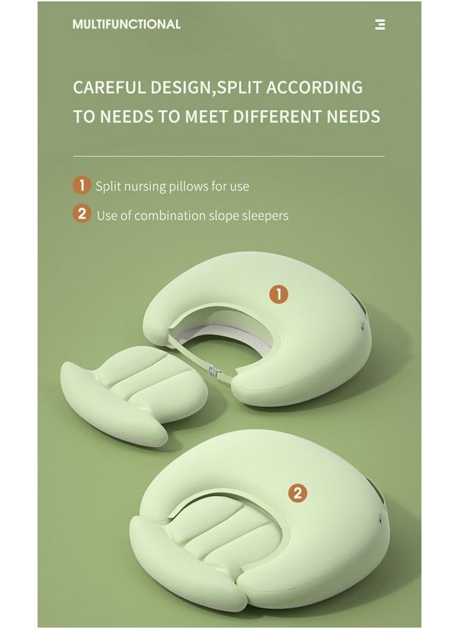 2 In 1 Baby Nursing Pillow And Body Positioner Body Hugging Design with Adjustable Waist Strap Multifunctional Toddler Look Up and Lying Pillow Set Enlarged and Widened for Breastfeeding and Bottle Feeding