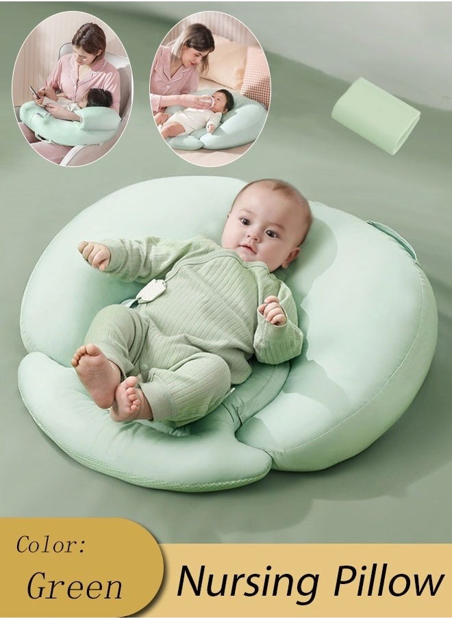 2 In 1 Baby Nursing Pillow And Body Positioner Body Hugging Design with Adjustable Waist Strap Multifunctional Toddler Look Up and Lying Pillow Set Enlarged and Widened for Breastfeeding and Bottle Feeding