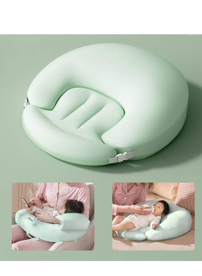 2 In 1 Baby Nursing Pillow And Body Positioner Body Hugging Design with Adjustable Waist Strap Multifunctional Toddler Look Up and Lying Pillow Set Enlarged and Widened for Breastfeeding and Bottle Feeding