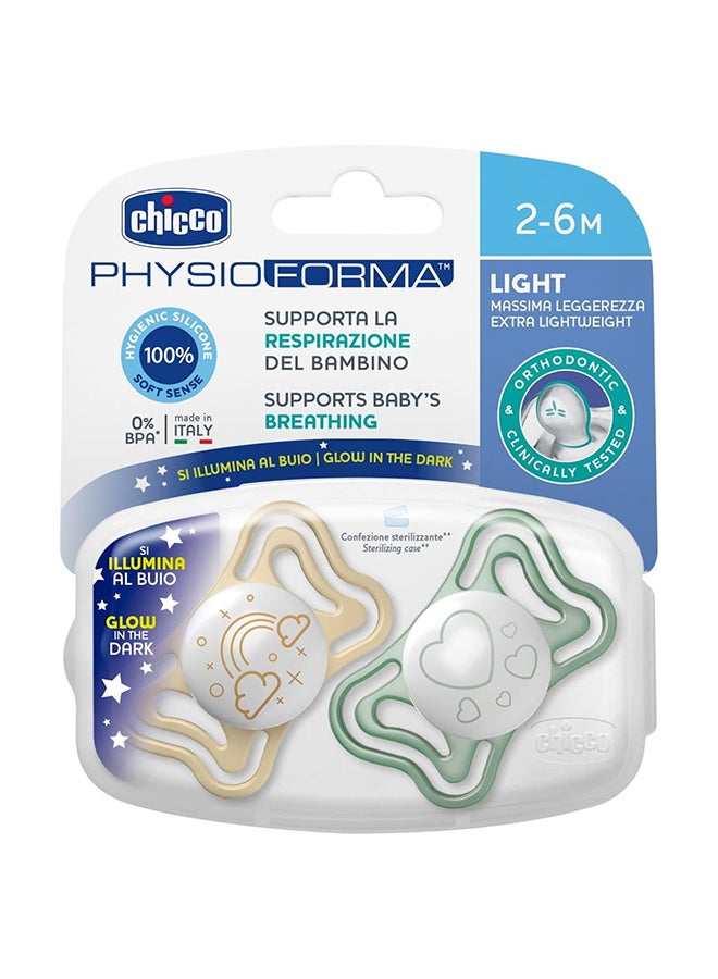 Pack Of 2 Physioforma Light Silicone Soother, 2 - 6 M