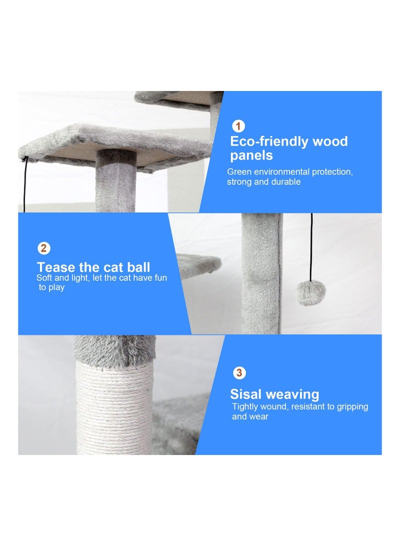 Cat Climbing Tree Cat Climbing Shelf Cat Condo With Sisal Scratching Post Activity With Cat House Hammock Sisal Posts Ladder And Rest Place For Indoor Cat 120x49x39 Cm
