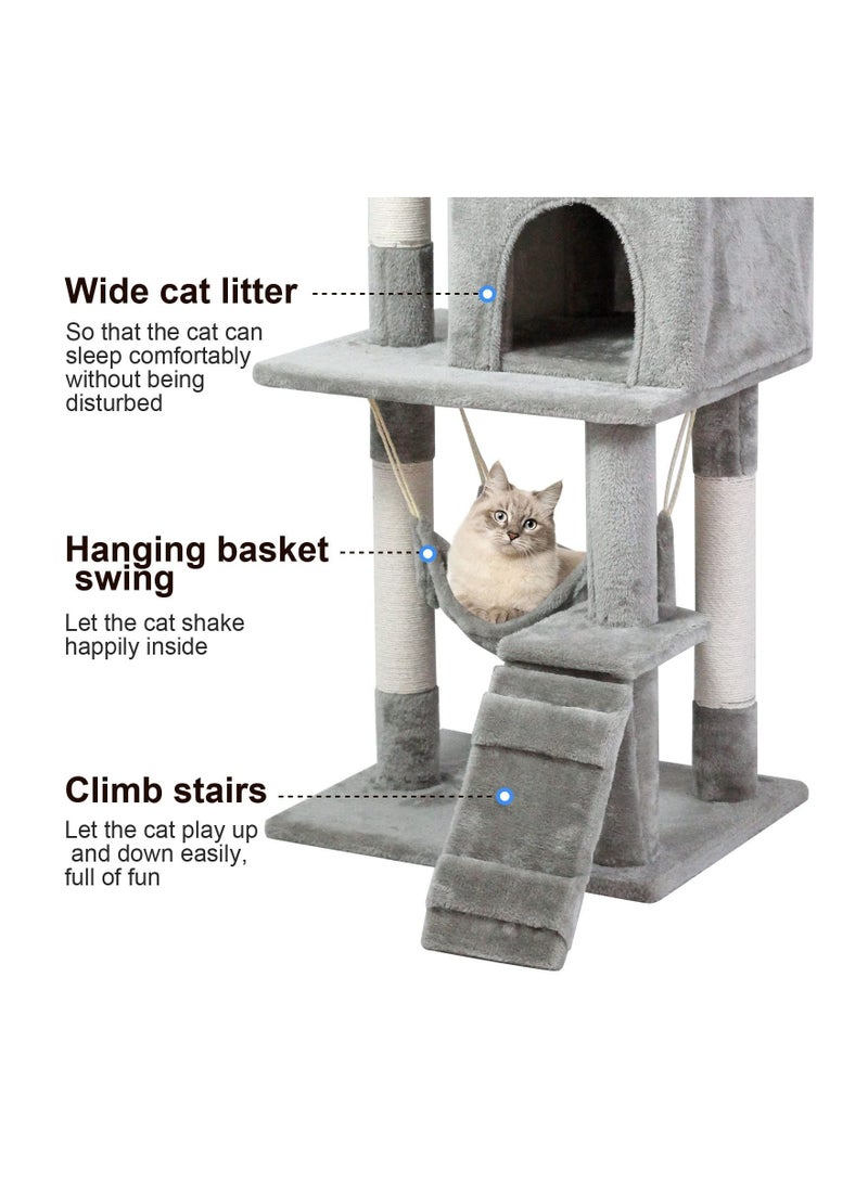 Cat Climbing Tree Cat Climbing Shelf Cat Condo With Sisal Scratching Post Activity With Cat House Hammock Sisal Posts Ladder And Rest Place For Indoor Cat 120x49x39 Cm