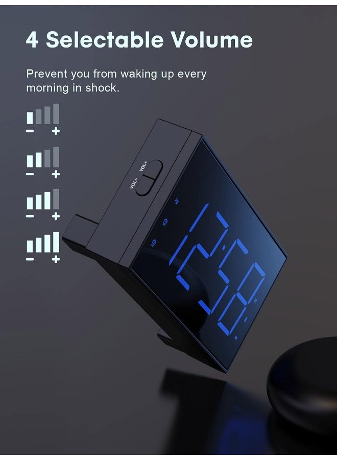 Vibrating Alarm Clock, Extra Loud Alarm Clock With Bed Shaker For Heavy Sleepers, Hearing Impaired, Dual Alarm Clock With Usb Charger, Battery Backup, 7.5