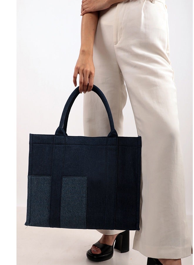 Azure Box Tote Bag Denim