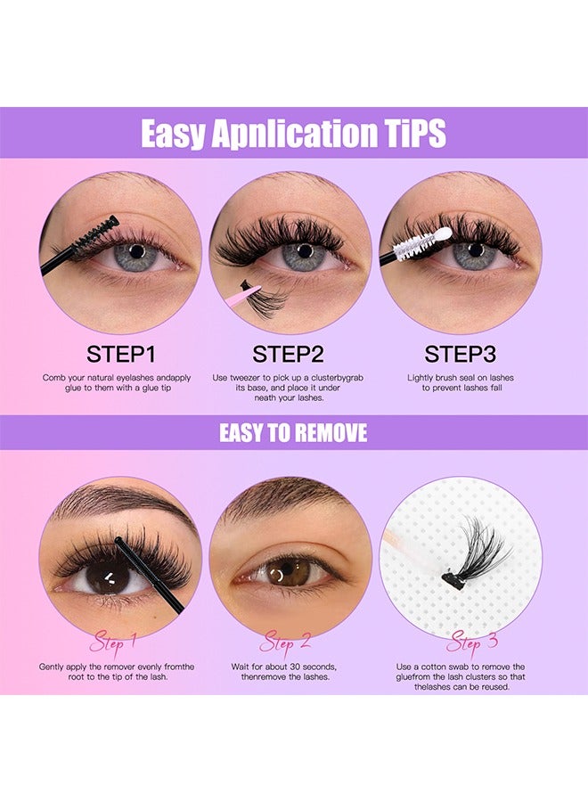 Segmented False Eyelash Set 300 Clusters, 30d 40d 50d Mix Lash Clusters, Eyelash Extension Kit, Enlarge Eyes Naturally, Curl Eyelash, Diy Eyelashes