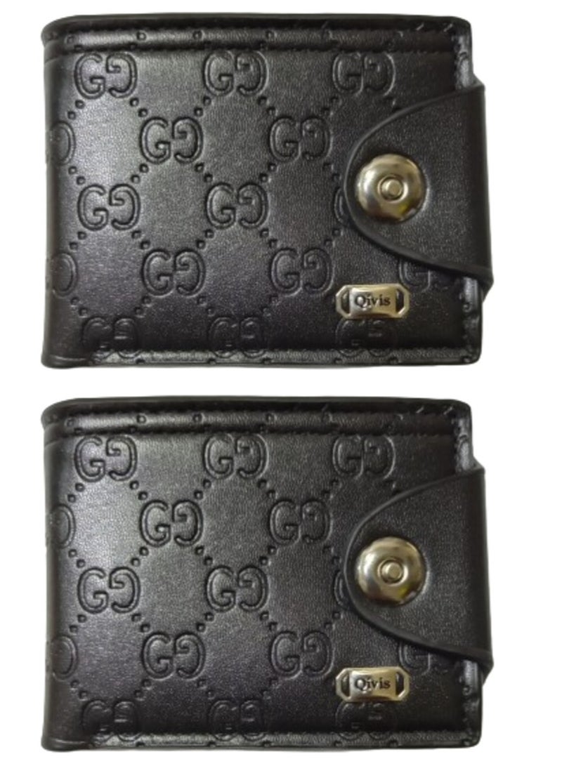 2 Pieces Pocket Wallet for Men Black Color