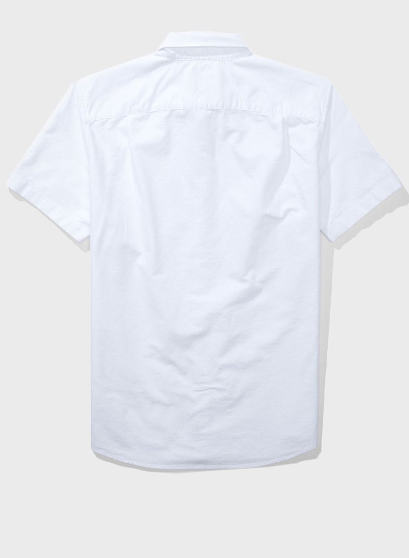 Oxford Short Sleeves Slim Fit Shirt White