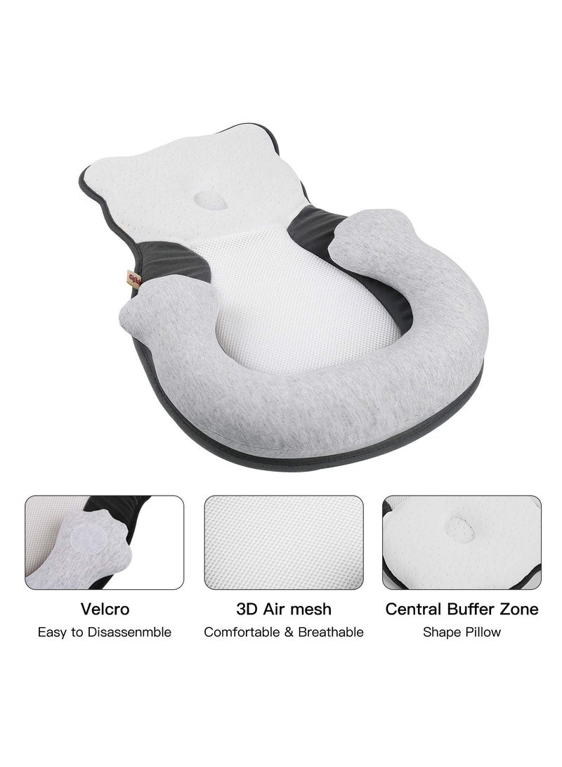 Portable Snuggle Bed-Co-Sleeping Bed for 0-6 Months Baby Head Support Adjustable with 3D Breathable & Ultra Soft Infant Floor Bedfor Travel, Newborn Essentials Organic Co-Sleeper Baby snuggle (Bear)