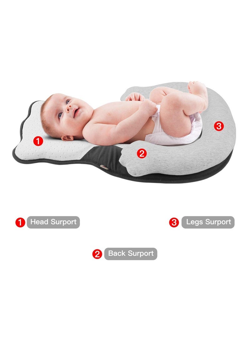 Portable Snuggle Bed-Co-Sleeping Bed for 0-6 Months Baby Head Support Adjustable with 3D Breathable & Ultra Soft Infant Floor Bedfor Travel, Newborn Essentials Organic Co-Sleeper Baby snuggle (Bear)