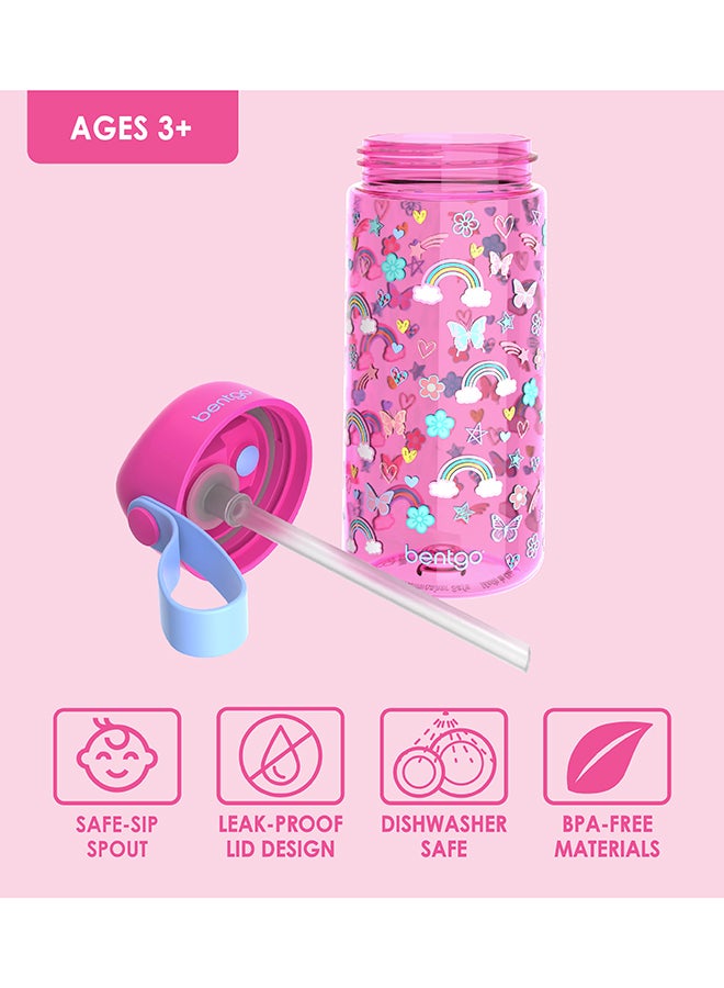 Kinds Water Bottle 450 Ml - Rainbow And Butterflies