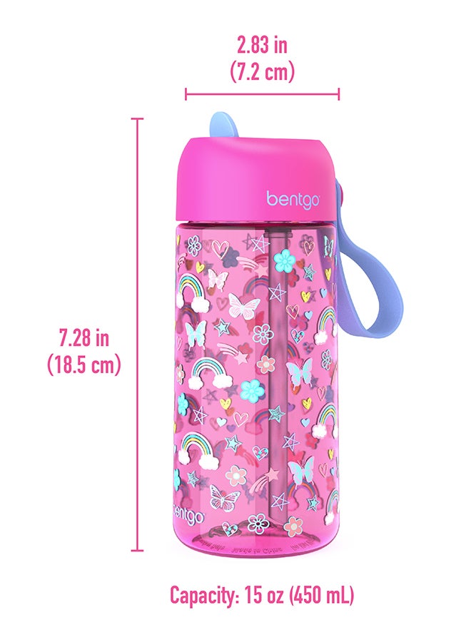 Kinds Water Bottle 450 Ml - Rainbow And Butterflies