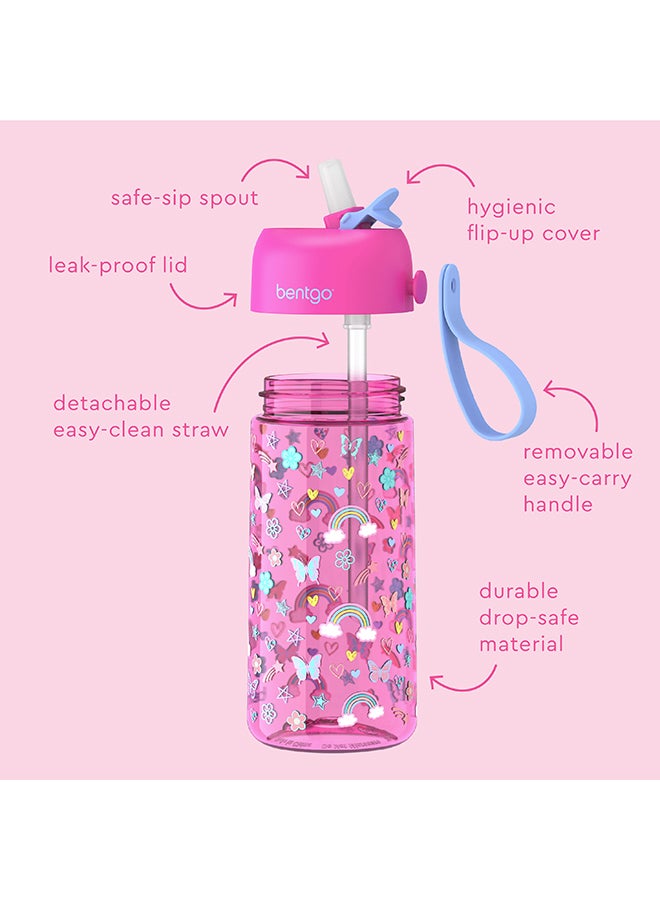 Kinds Water Bottle 450 Ml - Rainbow And Butterflies