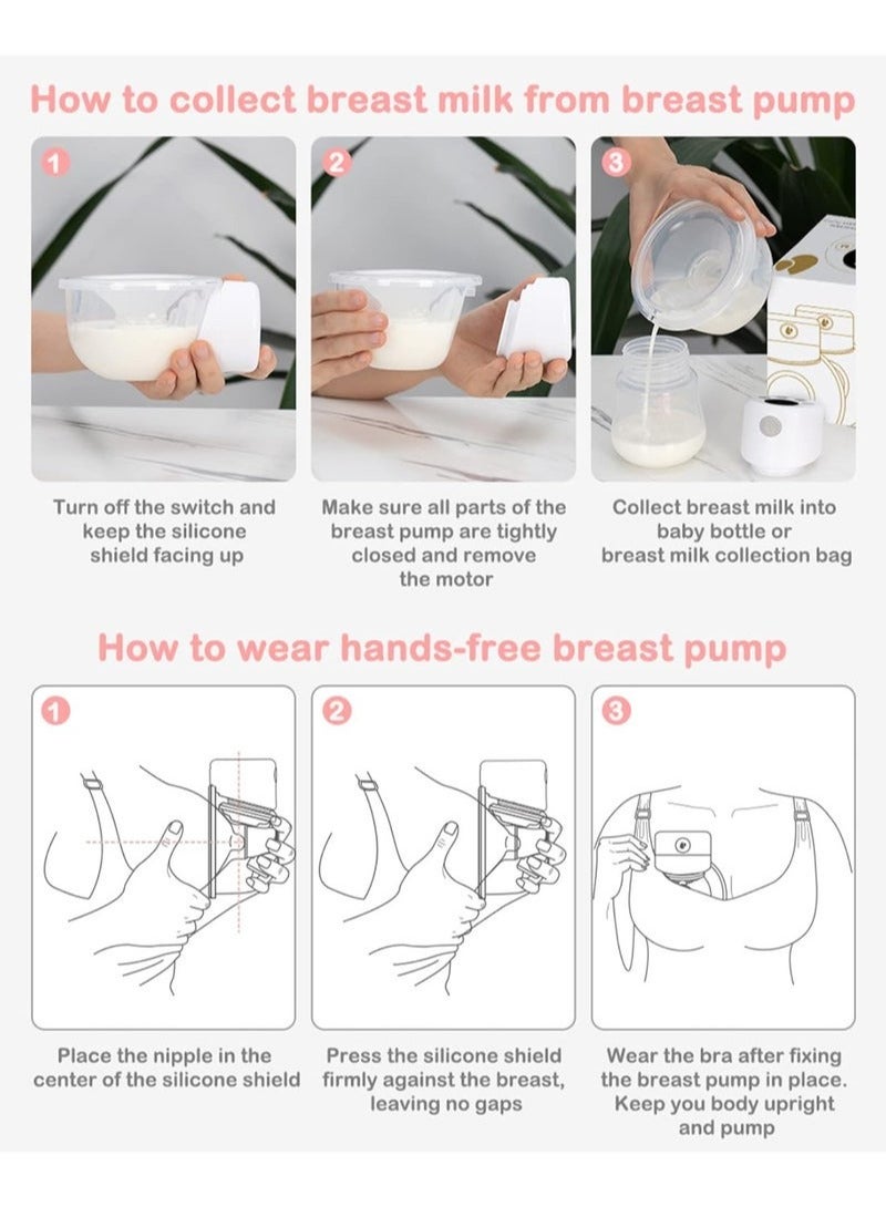 Portable Wireless Double Electric Wearable Breast Pump Hands Free S12 With 2 Mode And 9 Levels